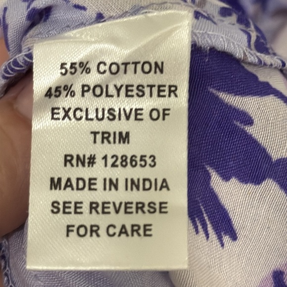 Mix Nouvuea Purple Floral Cotton Blend Drawstring Maxi Skirt Spring Time Size S - Picture 8 of 10